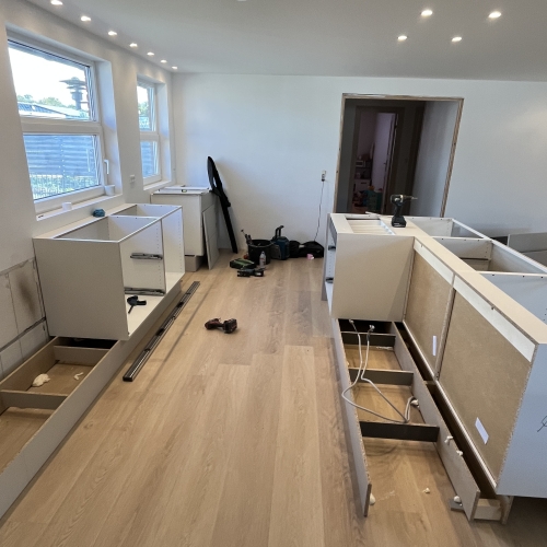 Igangværende renovering af køkken i Nordjylland