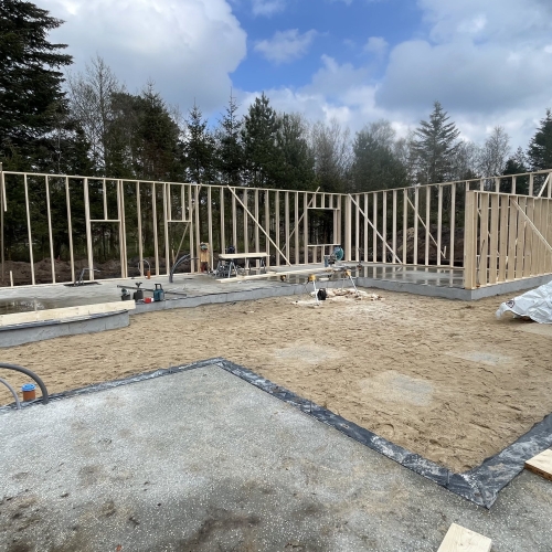 Tømrerarbejde som en del af nybyggeri i Aabybro