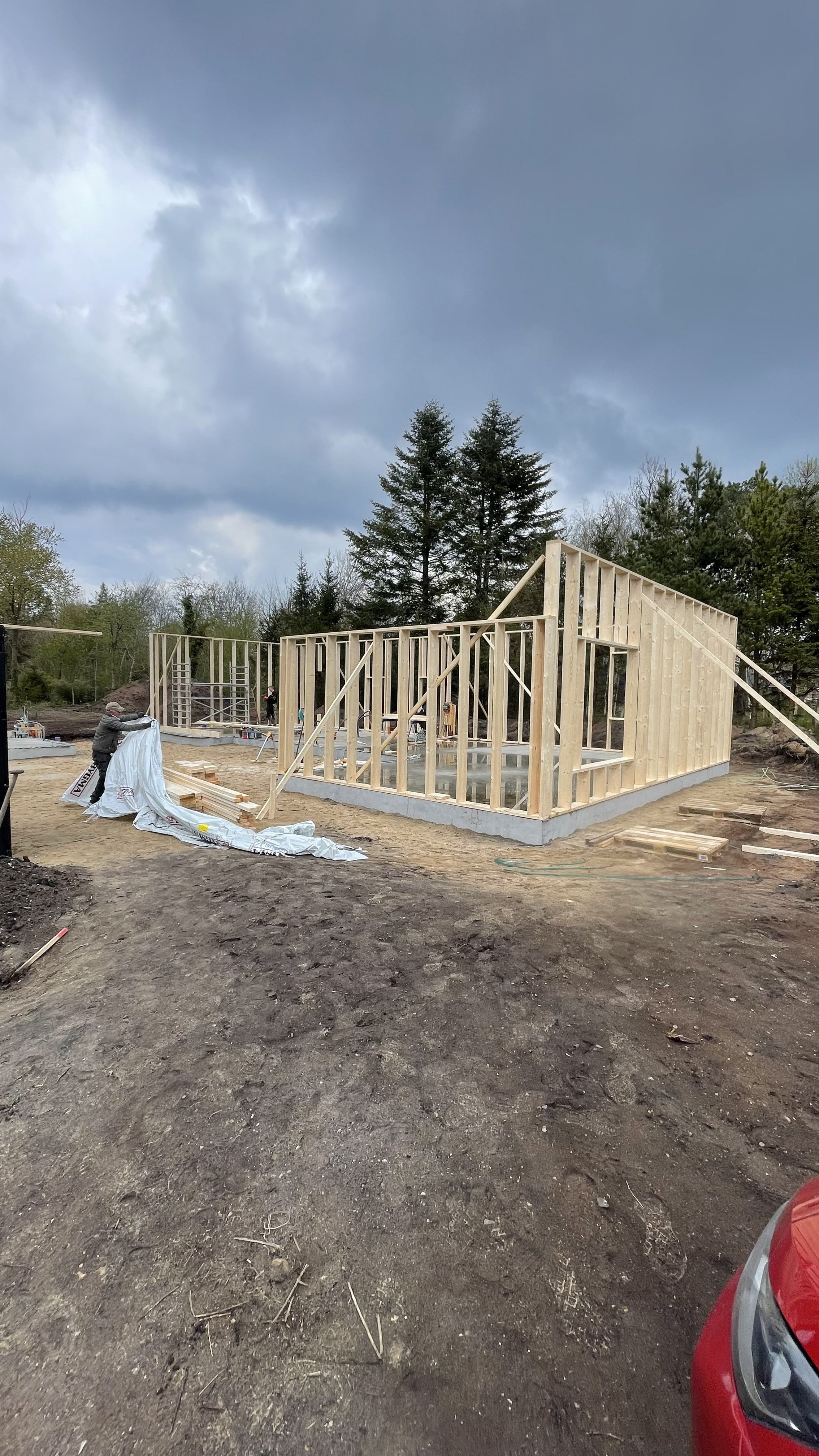 Tømrerarbejde som en del af nybyggeri i Nordjylland