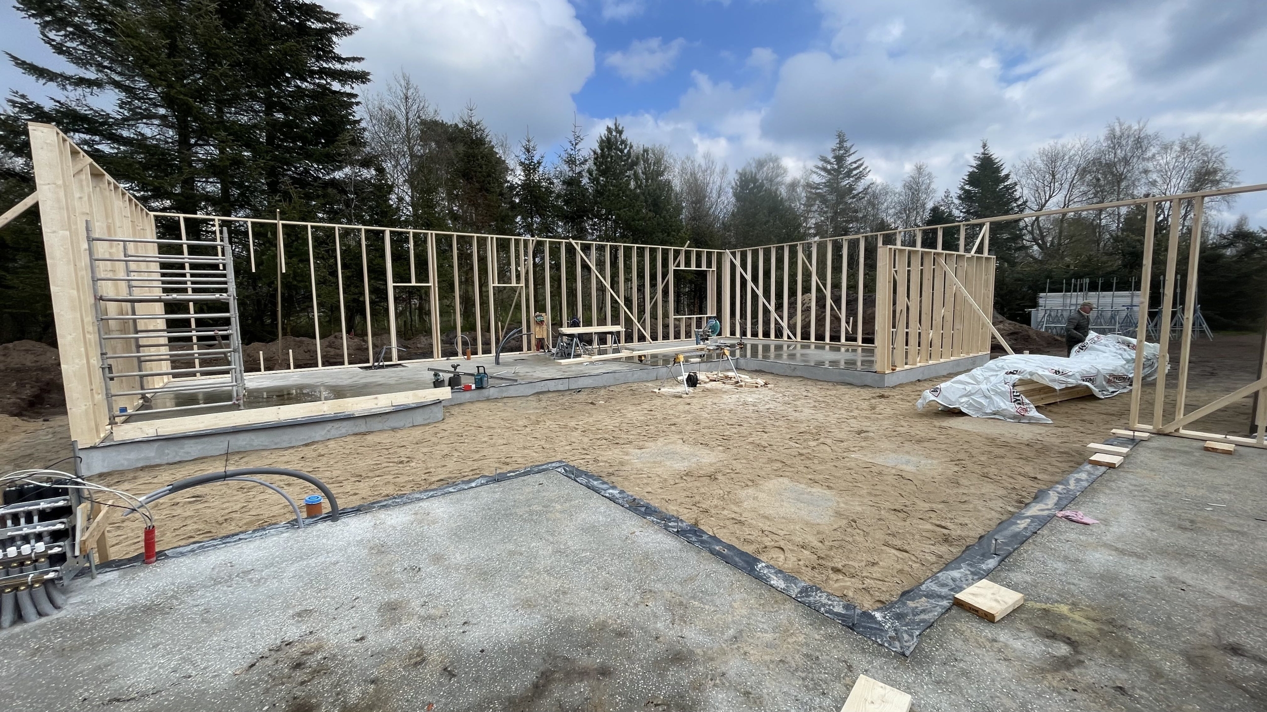 Tømrerarbejde som en del af nybyggeri i Aabybro